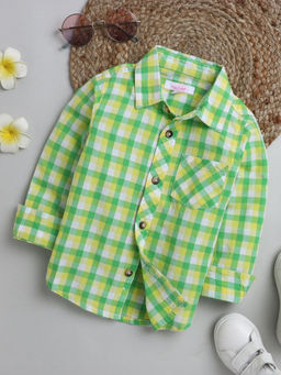 Hopscotch - Boys Multi Coloured Checkered Full-Sleeve Regular Fit Shirt