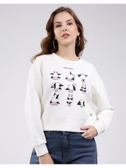 Monte Carlo - Wooff White Round Neck Full Sleeve Sweatshirt