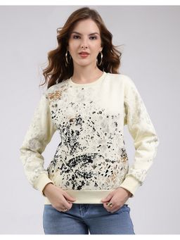 Monte Carlo - White Round Neck Full Sleeve Sweatshirt