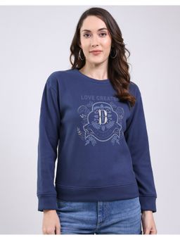 Monte Carlo - Navy Blue Round Neck Full Sleeve Sweatshirt