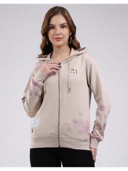 Monte Carlo - Beige Hooded Neck Full Sleeve Hoodie