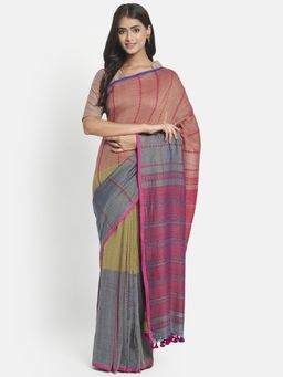 Fabindia - Multicolor Cotton Printed Saree without Blouse