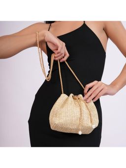 PROJECT 331 - The Golden Weave Bag Bucket Bag - Beige