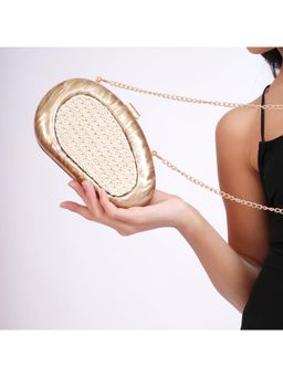 PROJECT 331 - The Mocha Shell Clutch With Detachable Strap - Beige
