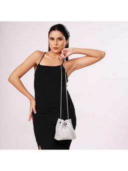 PROJECT 331 - Shine Bucket Sling Bag with Detachable Strap - Silver
