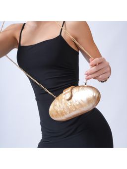 PROJECT 331 - Mocha Swirl Clutch With Detachable Strap - Brown