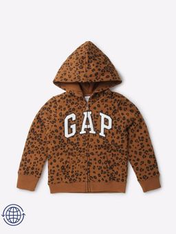 GAP - Girls' Leopard Print Logo Hoodie