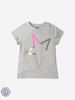 GAP - Girls' Metallic Graphic Crew Neck T-Shirt