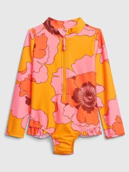 GAP - Girls' Floral High-Neck Zip Front Swimsuit