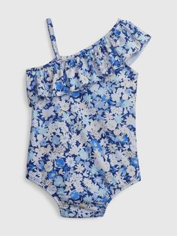 GAP - Girls' Floral One Shoulder Ruffle Detail Swimsuit