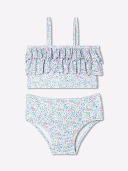 GAP - Girls' Spaghetti Strap Floral Ruffle Detail Swimwear Set