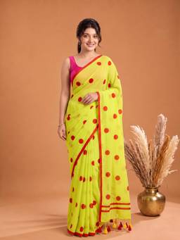 Aparna - Green Pure Cotton Saree