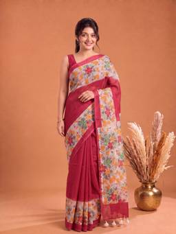 Aparna - Pink Pure Cotton Saree