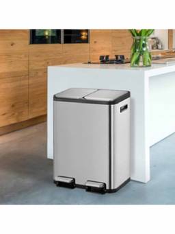 OBSESSIONS - Dual Liner Recycling Bin, 30+30 Litres, Metallic
