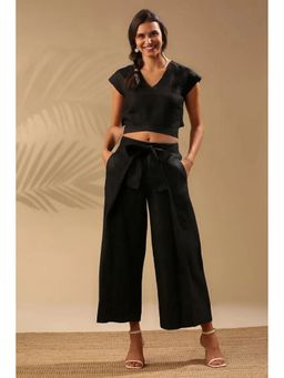 B Label - Black Slim Fit Cropped Cider Top