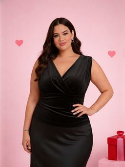 Backup Studio - Black Velvet Wrap Top