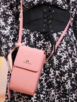 Inkmilan - Pink Flapy Crossbody Bag