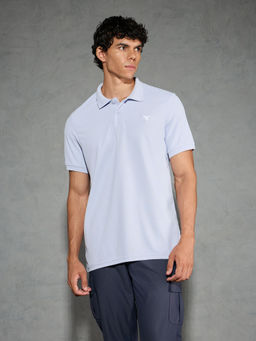 Technosport - Men Solid Slim Fit Polo Sports T-Shirt with Matpiq