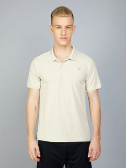 Technosport - Men Solid Slim Fit Polo Sports T-Shirt with Matpiq