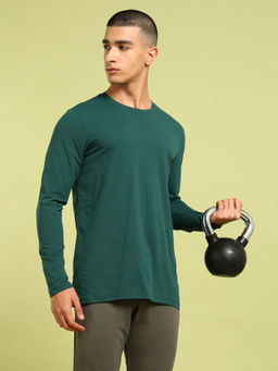 Technosport - Men Solid Slim Fit Round Neck Sports T-Shirt with Cot Flex