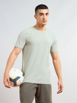 Technosport - Men Solid Slim Fit Round Neck Sports T-Shirt with Cot Flex