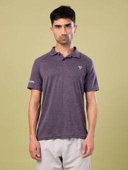 Technosport - Men Melange Slim Fit Polo Sports T-Shirt with Double Cool