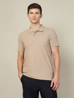 Technosport - Men Solid Slim Fit Polo Sports T-Shirt with Matpiq