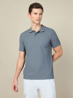 Technosport - Men Solid Slim Fit Polo Sports T-Shirt with Matpiq