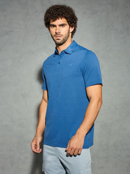 Technosport - Men Solid Slim Fit Polo Sports T-Shirt with Cot Flex
