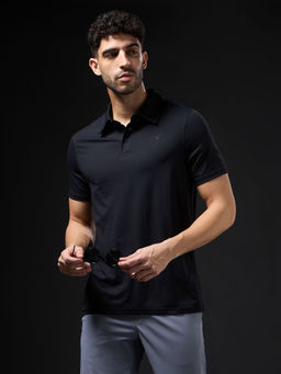 Technosport - Men Solid Slim Fit Polo Sports T-Shirt with Cot Flex