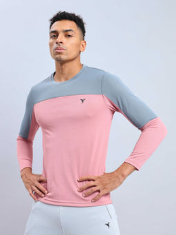 Technosport - Men Colorblock Slim Fit Round Neck Sports T-Shirt with Techno Cool+