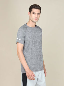 Technosport - Men Melange Slim Fit Round Neck Sports T-Shirt with Melange