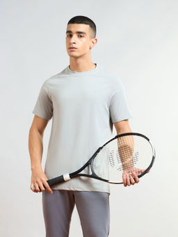 Technosport - Men Solid Slim Fit Round Neck Sports T-Shirt with Cot Flex