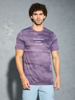 Technosport - Men Printed Slim Fit Round Neck Sports T-Shirt with Techno Cool+