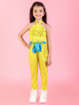 Lil Drama - Girls Stylish 3d Rose Co-ord Sets (Set of 2)