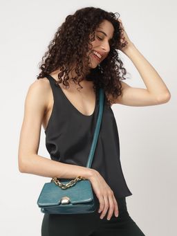 Fastrack - Plain Teal Sling Bag For Women