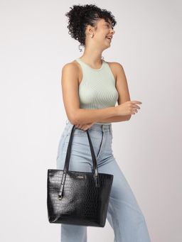 Fastrack - Croc Textured Structured Tote Bag Fits Upto 13" Laptop