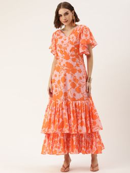 Ethnovog - Ready To Wear Multi-Color Georgette Digital Printed Gown