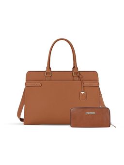 LA ELLORE - Aqua Tan Tote Bag with Wallet