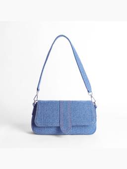 LA ELLORE - Gigi Denim Blue Cross Bag
