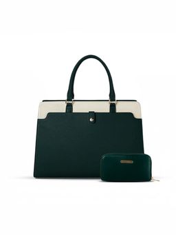 LA ELLORE - Mebal Green Laptop Bag with Wallet