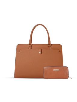 LA ELLORE - Mebal Tan Laptop Bag with Wallet