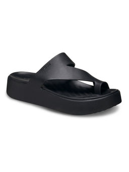 Crocs - Black Getaway Platform Toe Loop Sandals