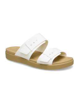 Crocs - White Brooklyn Buckle Low Sandals
