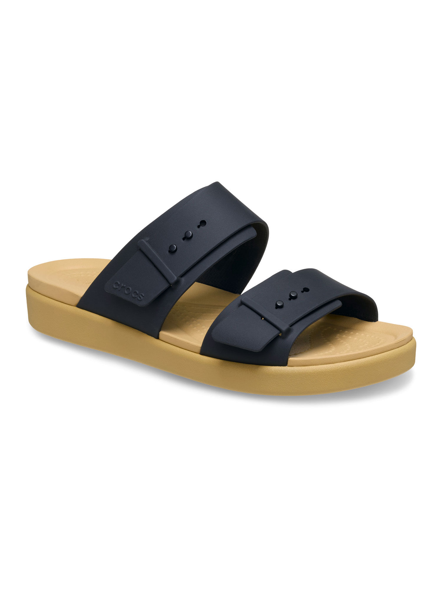 Black Brooklyn Buckle Low Sandals