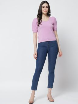 Trend Arrest - Lilac Puff Sleeve Top