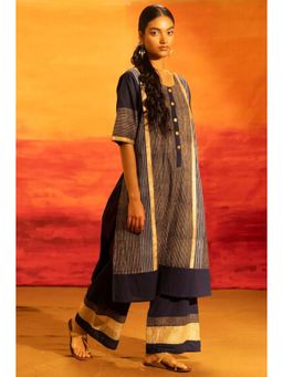 Banana Labs - Illume Luma Zari Navy Blue Kurta