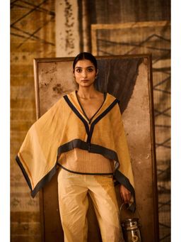 Banana Labs - Women'S Beige Sequence Asymmetric Motion Kaftan with Top