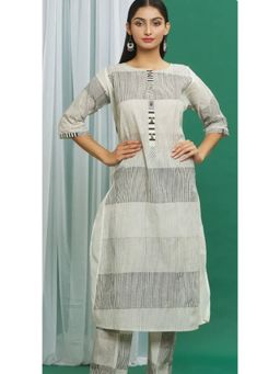 Banana Labs - Black Cotton Round Neck Printed Kurta