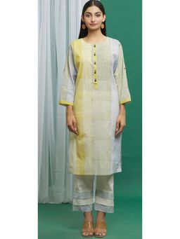 Banana Labs - Yellow Cotton Striped Kurta